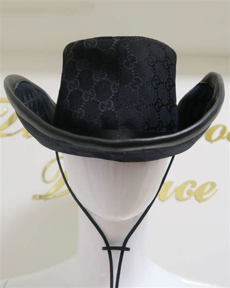 black gucci cowboy hat|gucci hat men black.